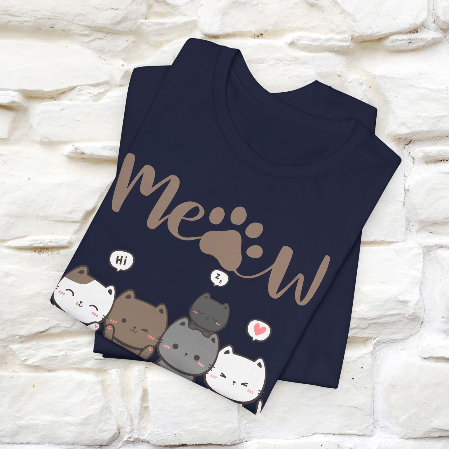 "Meow" Cute Cat T-Shirt for Men & Women | 100% Cotton*🐾