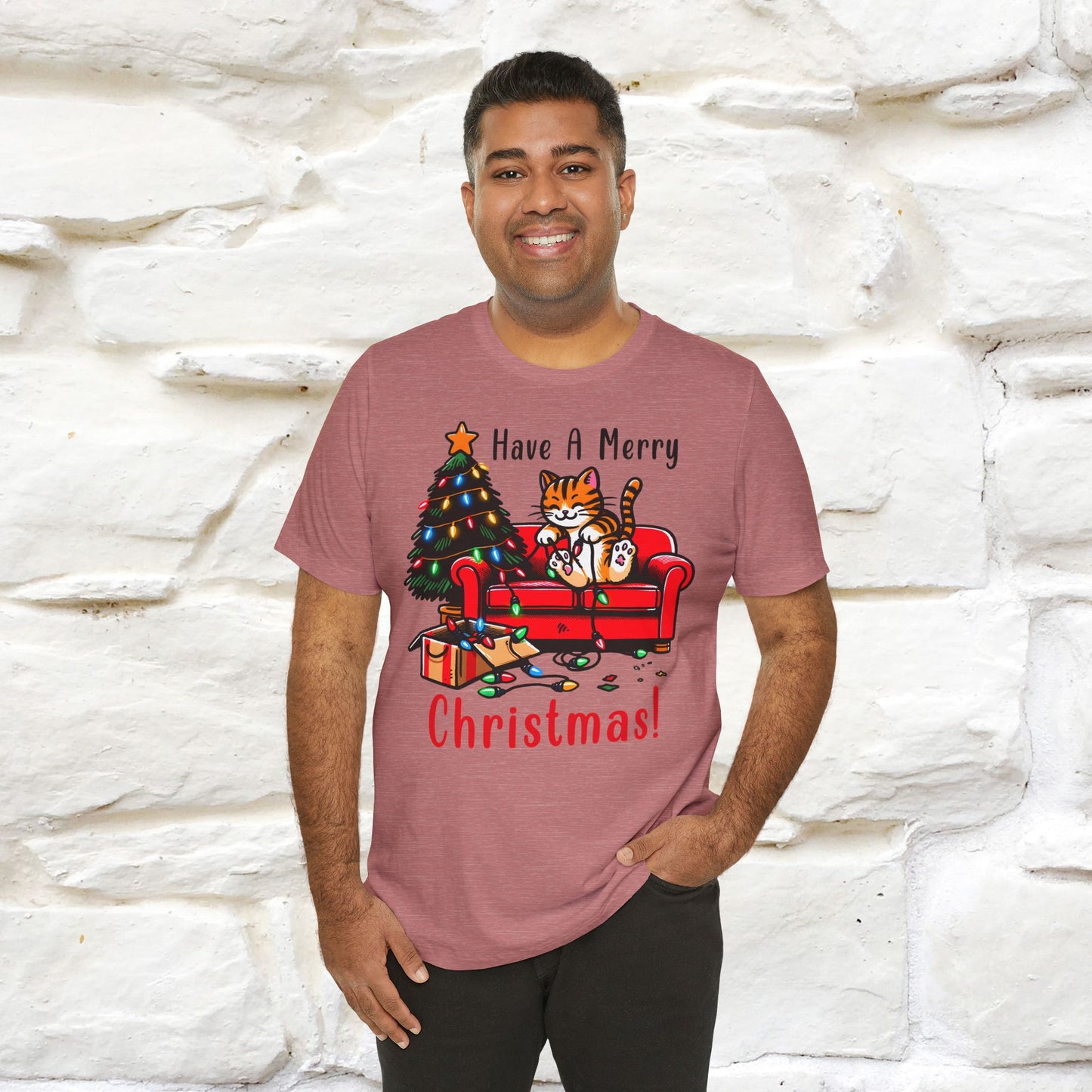 “Have A Merry Christmas! T-Shirt | Festive Cat Shirt for Men & Women | 100% Cotton”