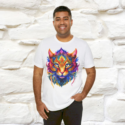 ''Fire Rainbow Cat'' T-shirt for Man 100% Cotton. - Nunu&Miao Studio