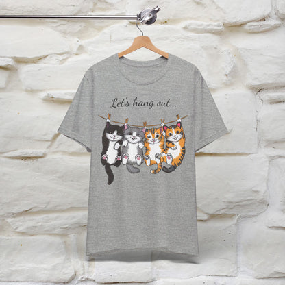 ''Let's Hang Out'' Cat T-shirt for Women 100% Cotton* - Nunu&Miao Studio