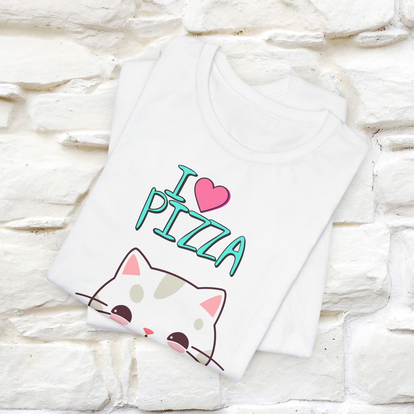 "I Love Pizza" Cat T-shirt for Men & Women | 100% Cotton*