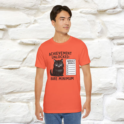 "Achievement Unlocked Bare Minimum." |Cat T-Shirt | Nunu&Miao Studio