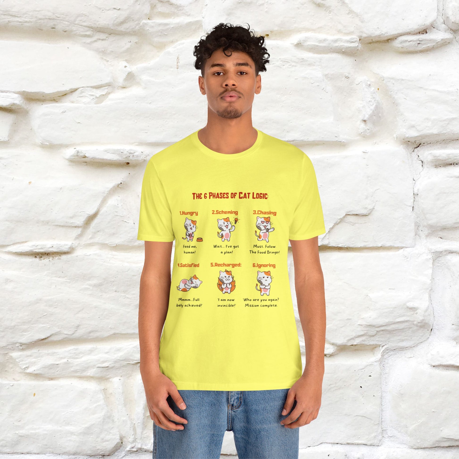 "The 6 Phases of Cat Logic" Hilarious Cat T-Shirt  | Nunu&Miao Studio - Nunu&Miao Studio