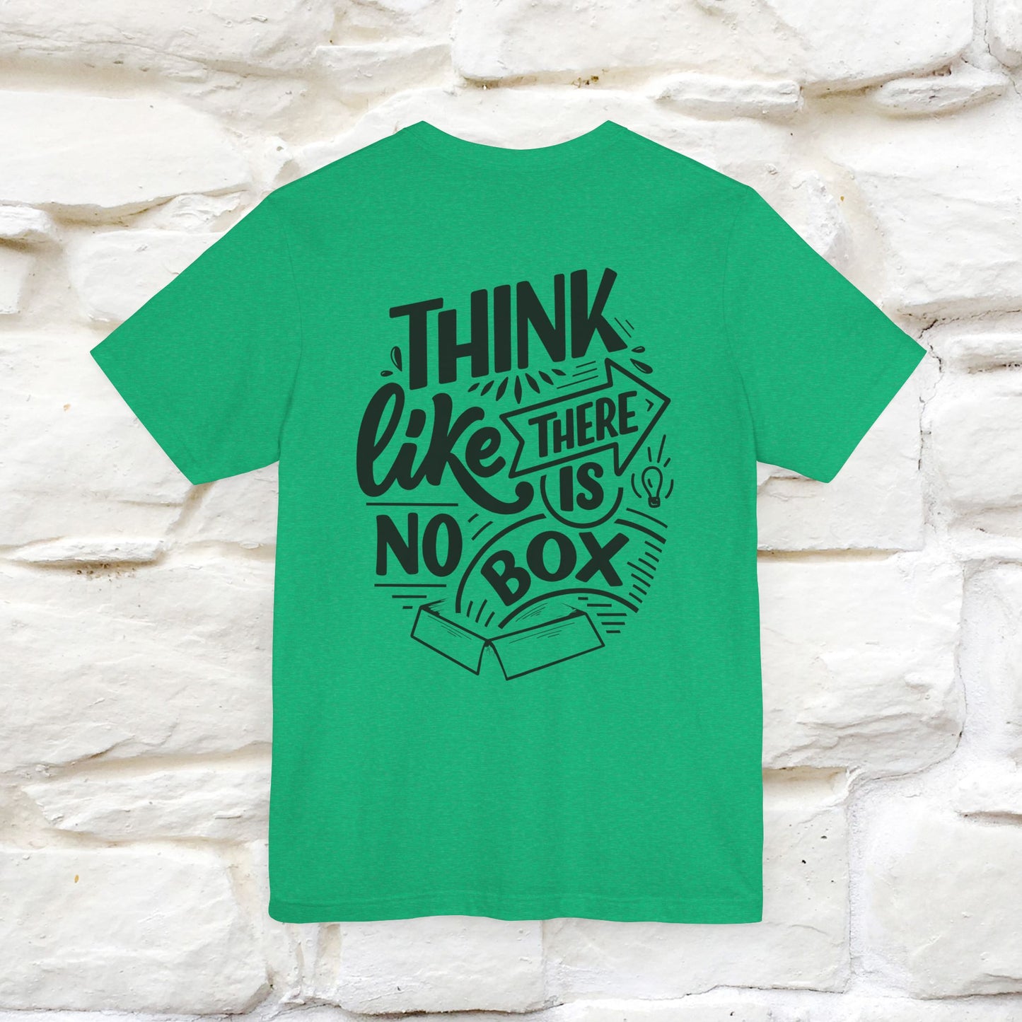 "Think Like There Is No Box" Cat T-Shirt for Men & Women | Front & Back Design | 100% Cotton*