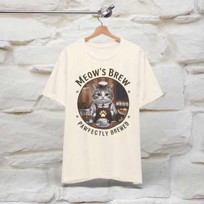 Meow's Brew, Perfectly Brewed Cat T-Shirt for Men & Women | 100% Cotton* Coffee Lover Tee