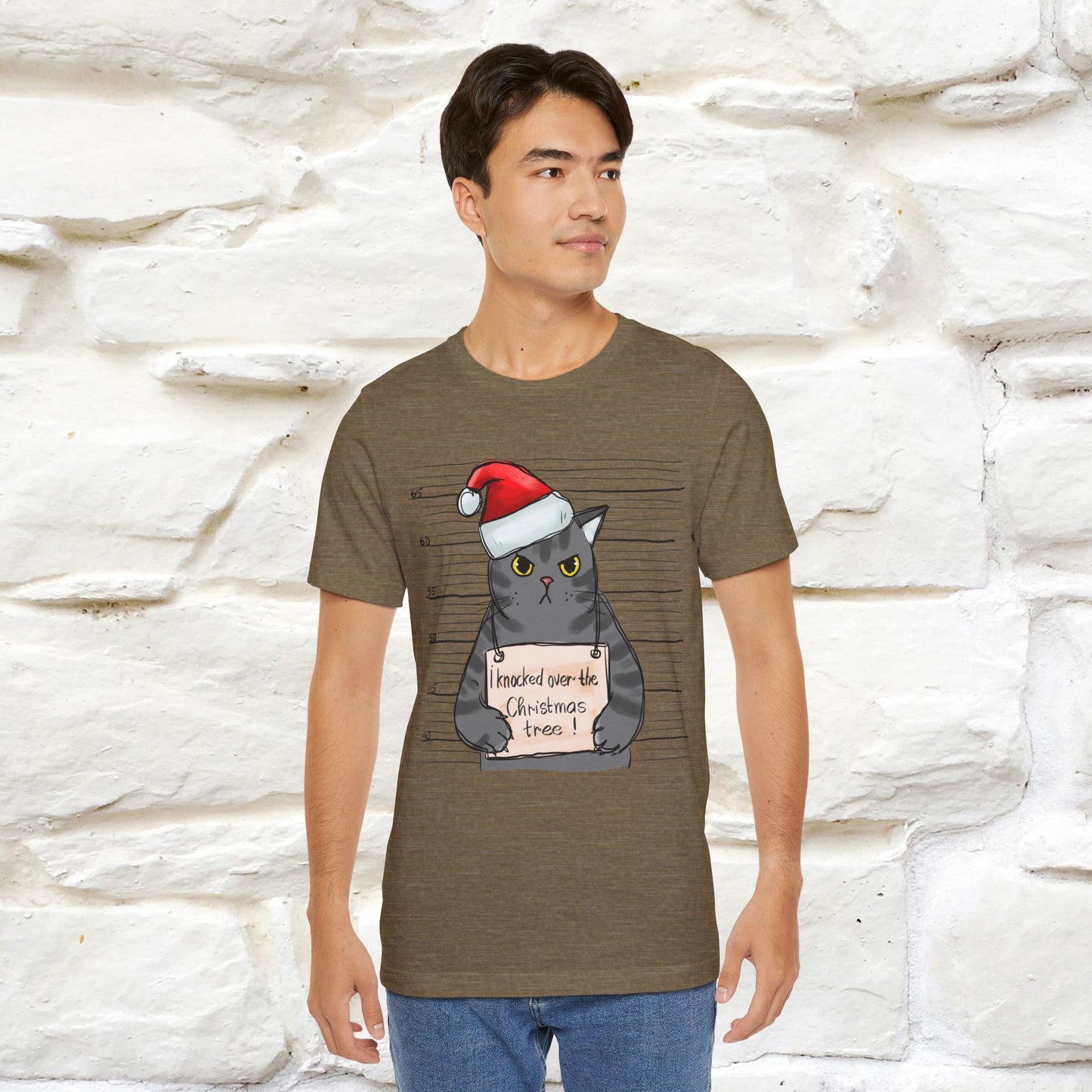 I Knocked Over The Christmas Tree T-Shirt | Festive Cat Christmas Shirt for Men & Women | 100% Cotton*