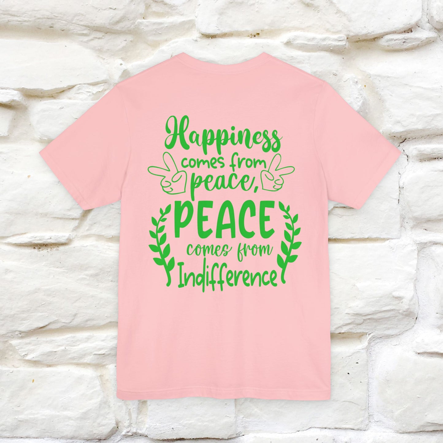 "Happiness Comes From Peace, Peace Comes From Indifference" Cat T-Shirt| Front & Back Design | Nunu&Miao Studio