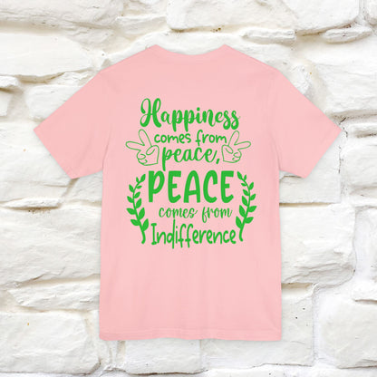 "Happiness Comes From Peace, Peace Comes From Indifference" Cat T-Shirt| Front & Back Design | Nunu&Miao Studio