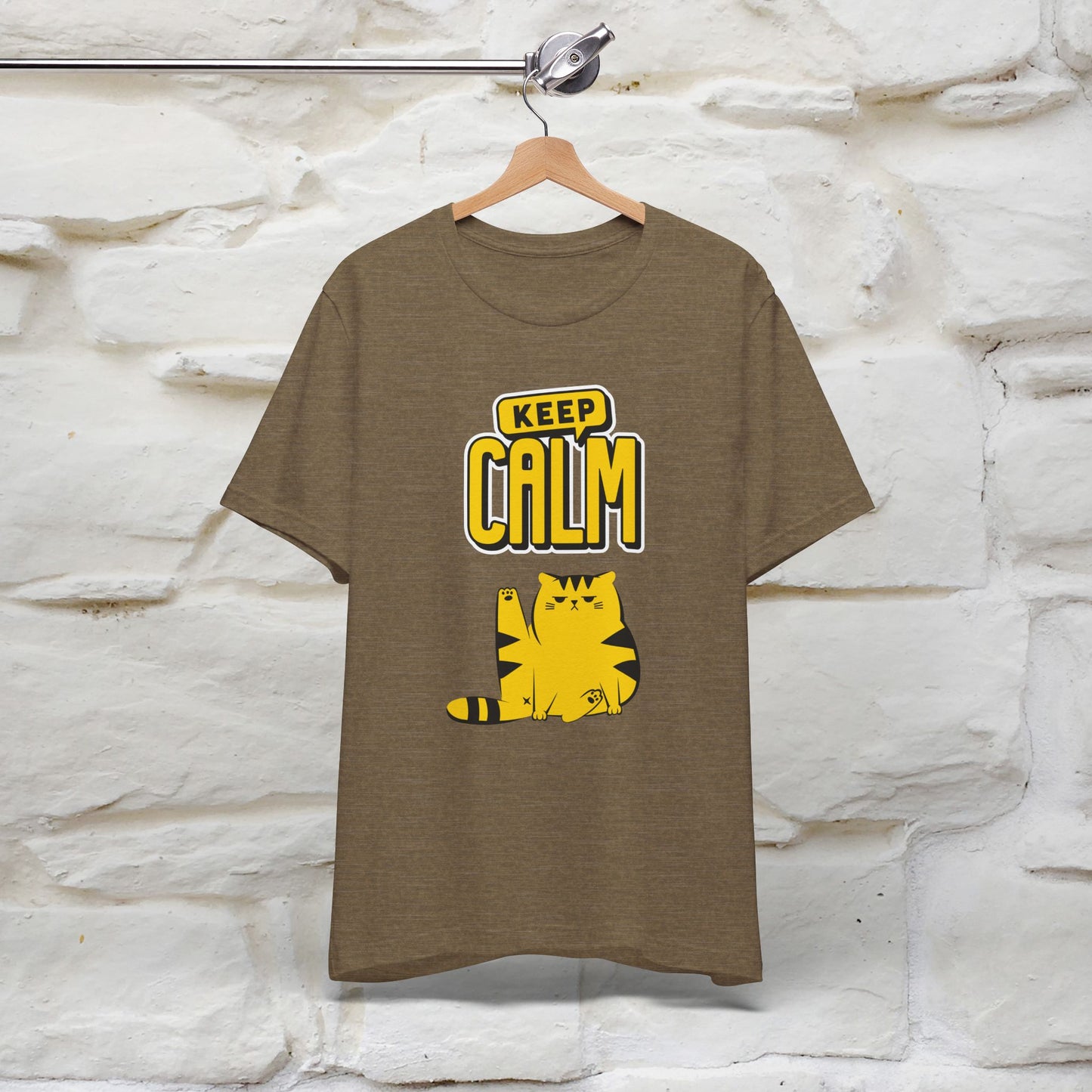 Keep Calm Cat T-Shirt for Men & Women | 100% Cotton* Relaxed Cat Lover Tee