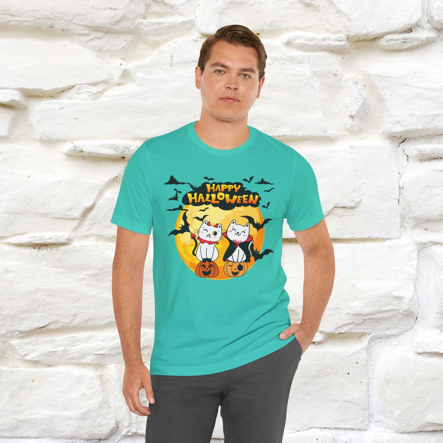 "Happy Halloween Cat Couple " Cat  T-shirt |Nunu&Miao Studio