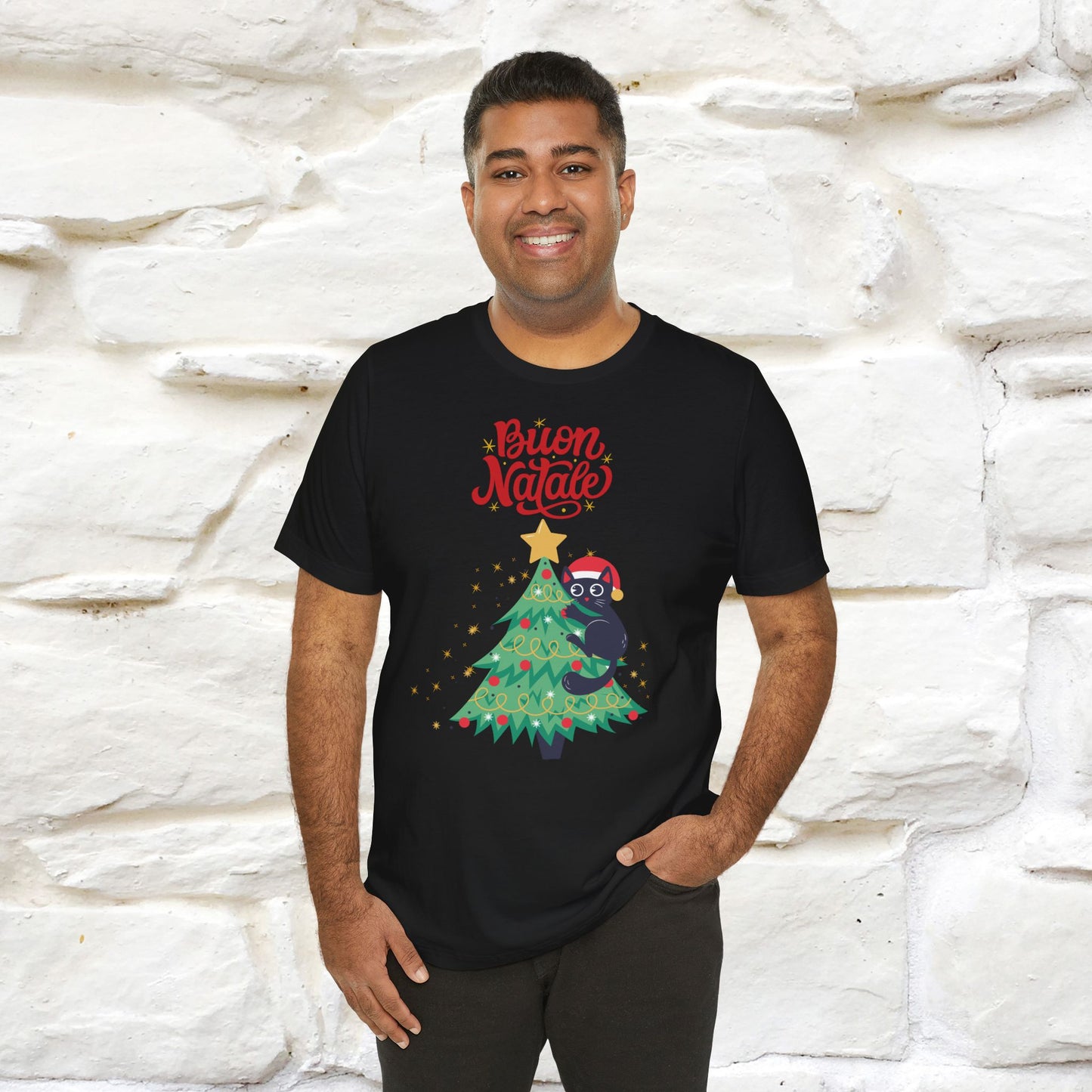 Buon Natale Cat T-Shirt | Italian Christmas Cat Shirt for Men & Women | 100% Cotton*