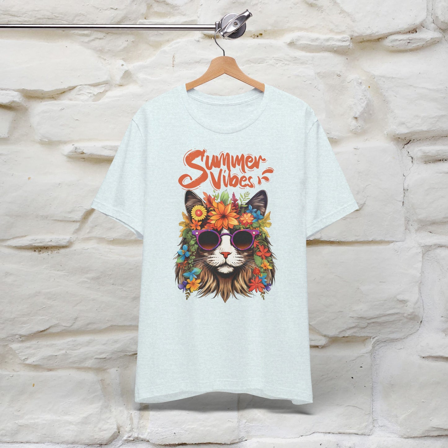 ''Summer Vibes'' Cat T-shirt for Women 100% Cotton* - Nunu&Miao Studio