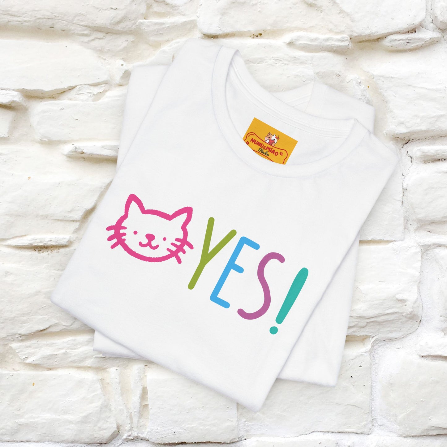 "Yes, Just Do It" Cat T-Shirt| Front & Back Design | Nunu&Miao Studio