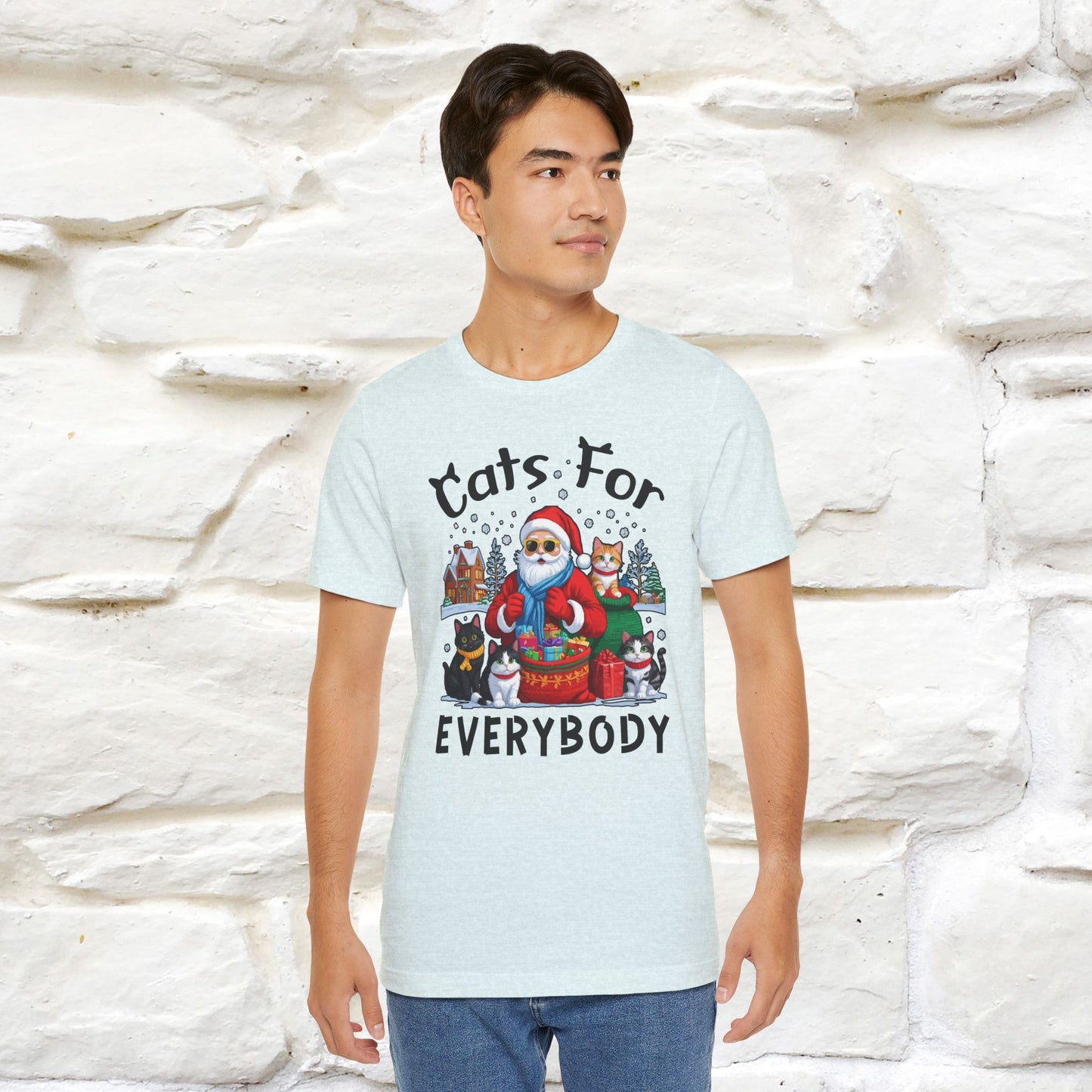 Cats For Everybody T-Shirt | Festive Cat Christmas Shirt for Men & Women | 100% Cotton