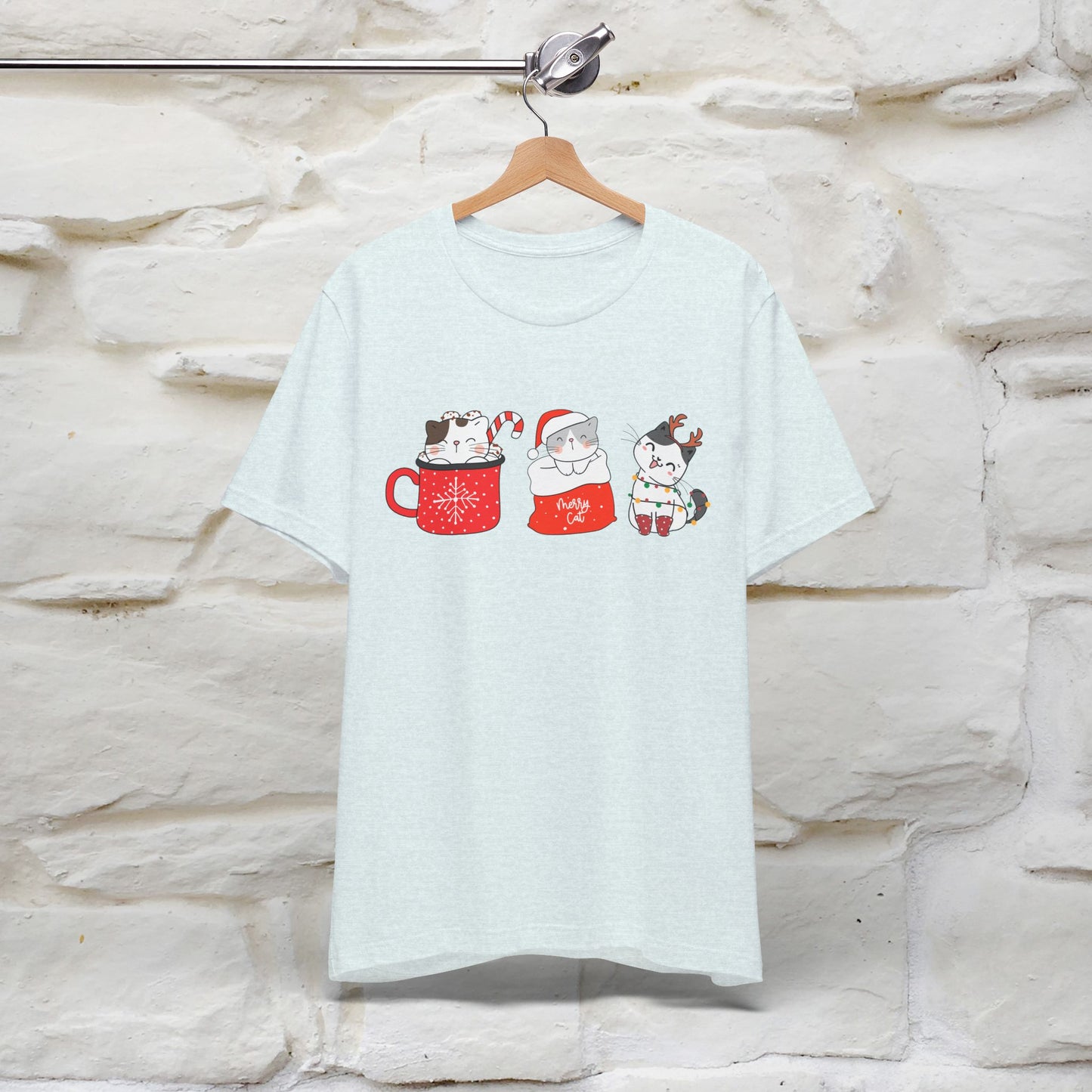 Sweet Cute Christmas Cat T-Shirt | Adorable Holiday Cat Shirt for Men & Women | 100% Cotton*