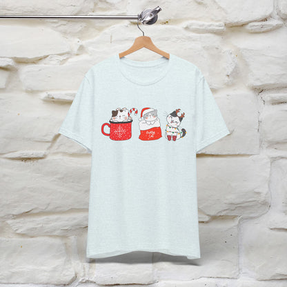 Sweet Cute Christmas Cat T-Shirt | Adorable Holiday Cat Shirt for Men & Women | 100% Cotton*