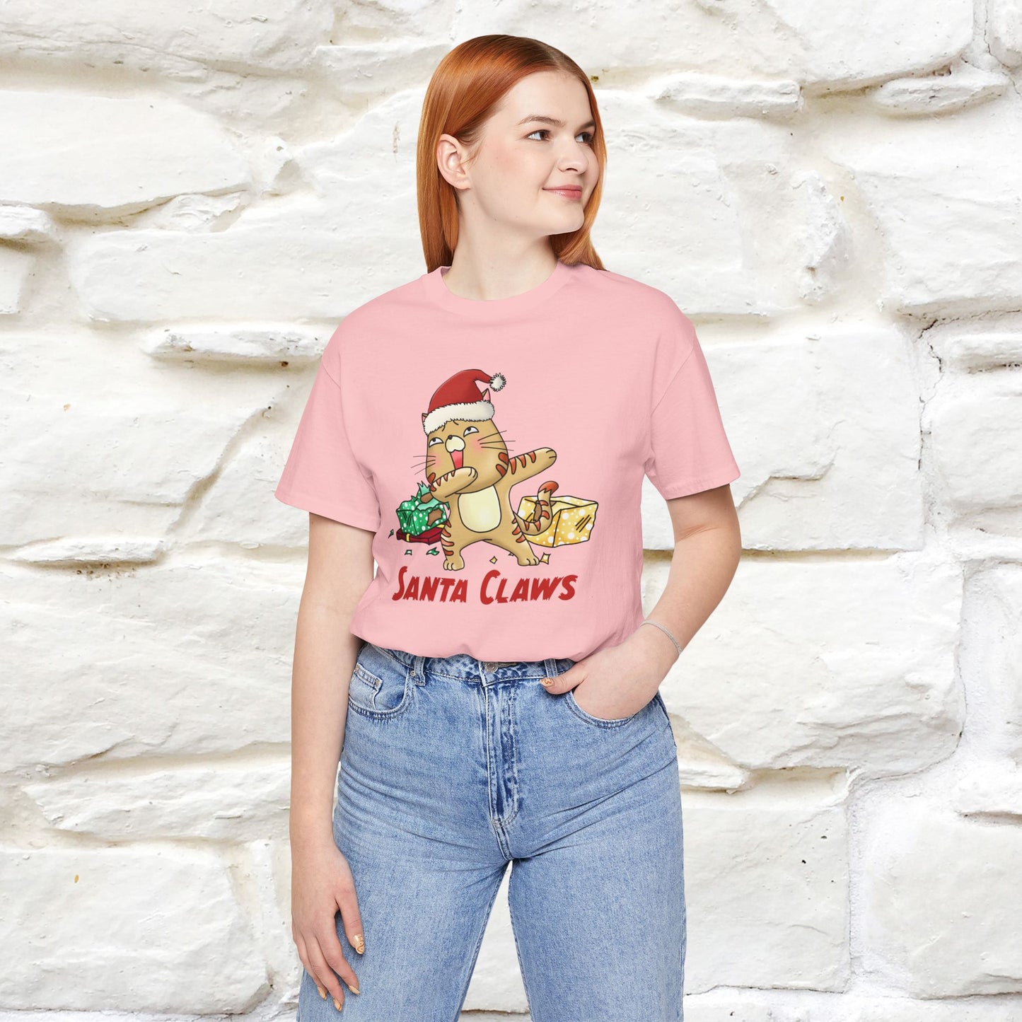 “Funny Santa Claws T-Shirt | Festive Cat Christmas Shirt for Men & Women | 100% Cotton*”