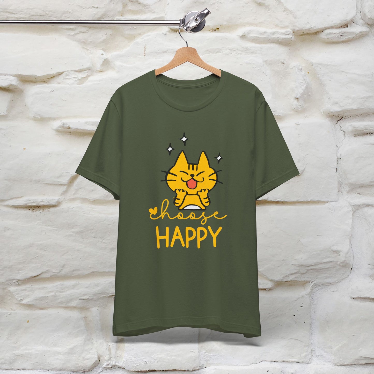 "Choose Happy" Cat T-Shirt for Men & Women | 100% Cotton* | Positive Tee 🐾