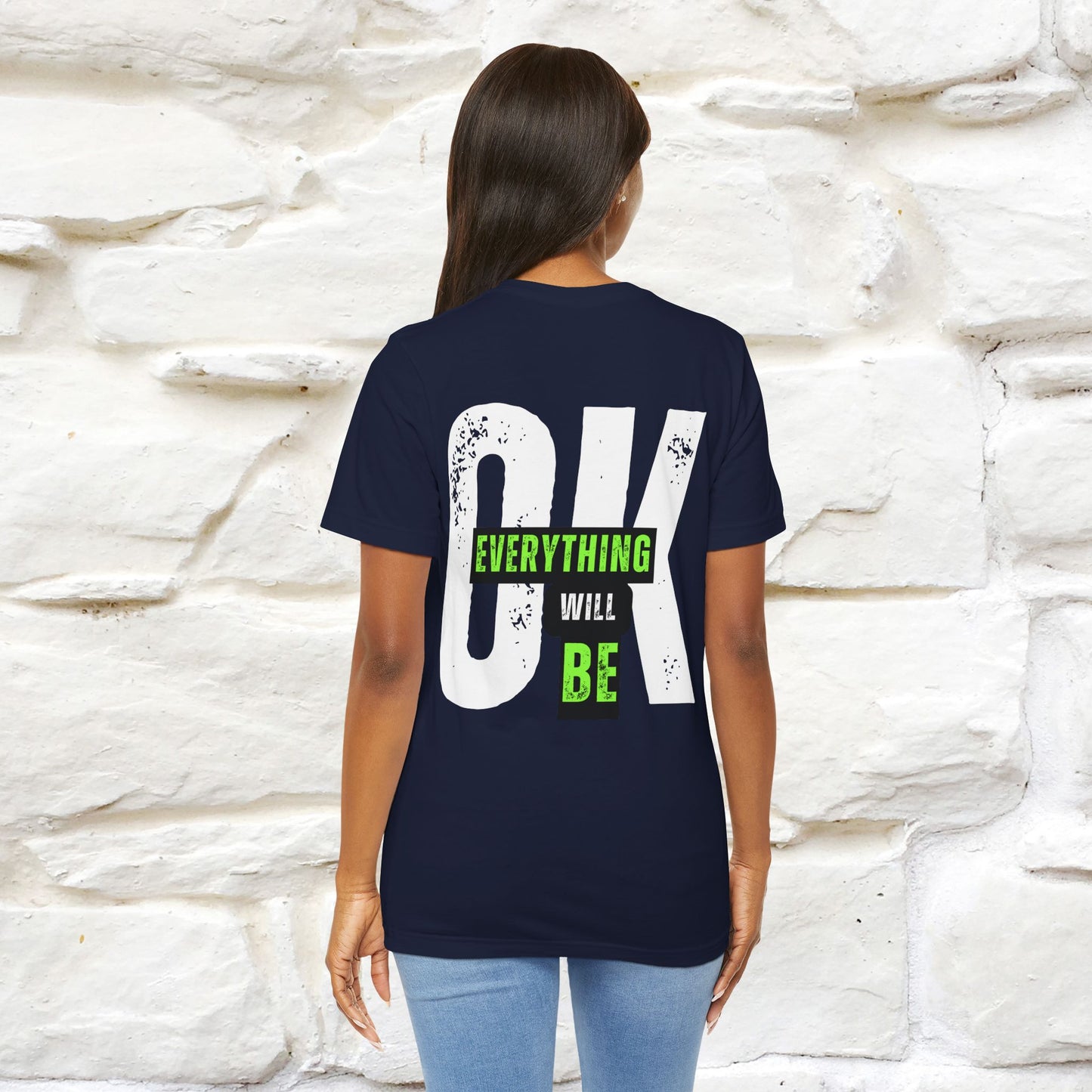 ''Everything Will Be Ok '' Cat T-Shirt Front and Back Design | Nunu&Miao Studio