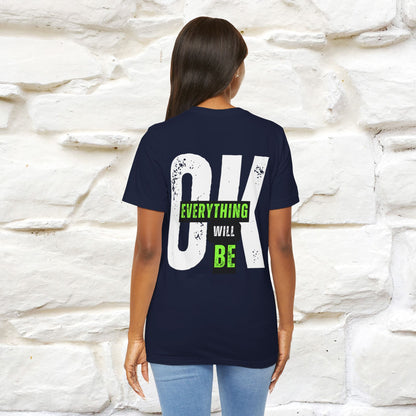 ''Everything Will Be Ok '' Cat T-Shirt Front and Back Design | Nunu&Miao Studio