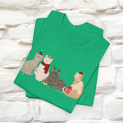 “Cat Family Christmas T-Shirt | Festive Cat Shirt for Men & Women | 100% Cotton”