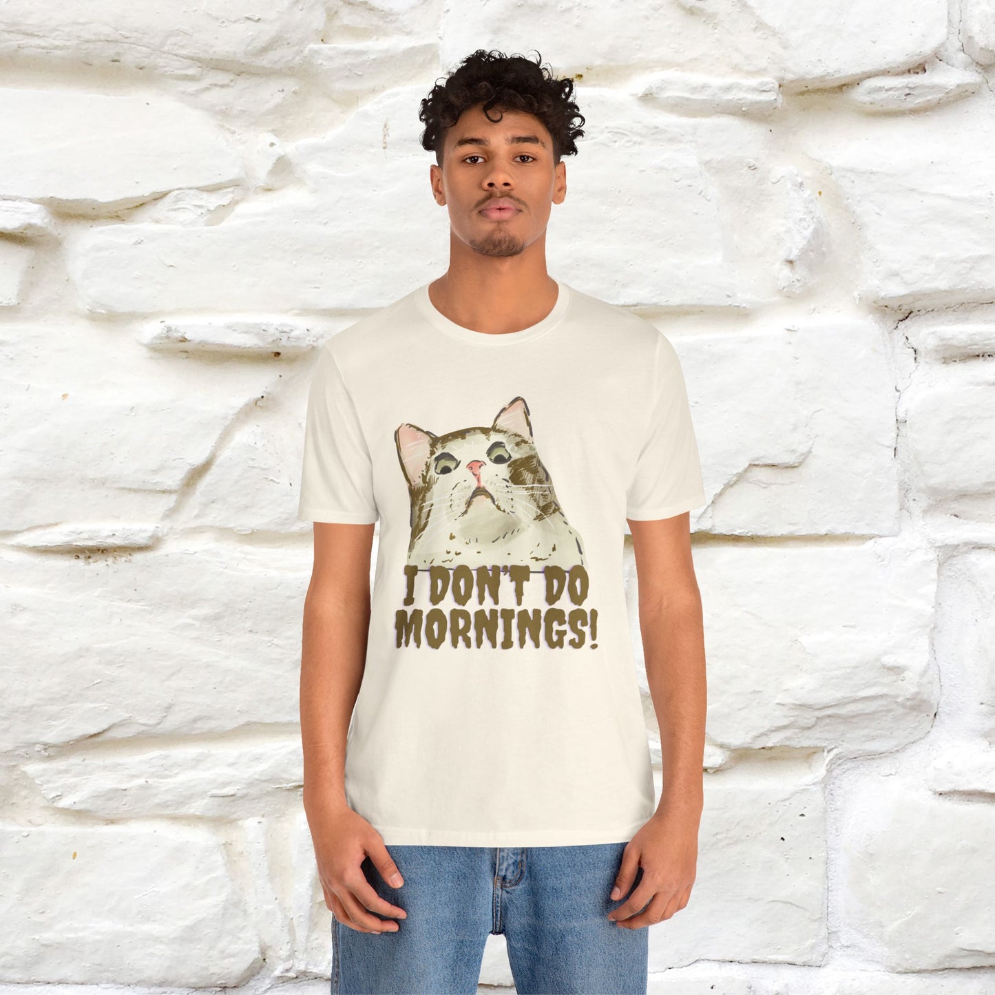 ''I Don't Do Mornings''  Cat T-shirt | Cat T-Shirt | Nunu&Miao Studio - Nunu&Miao Studio