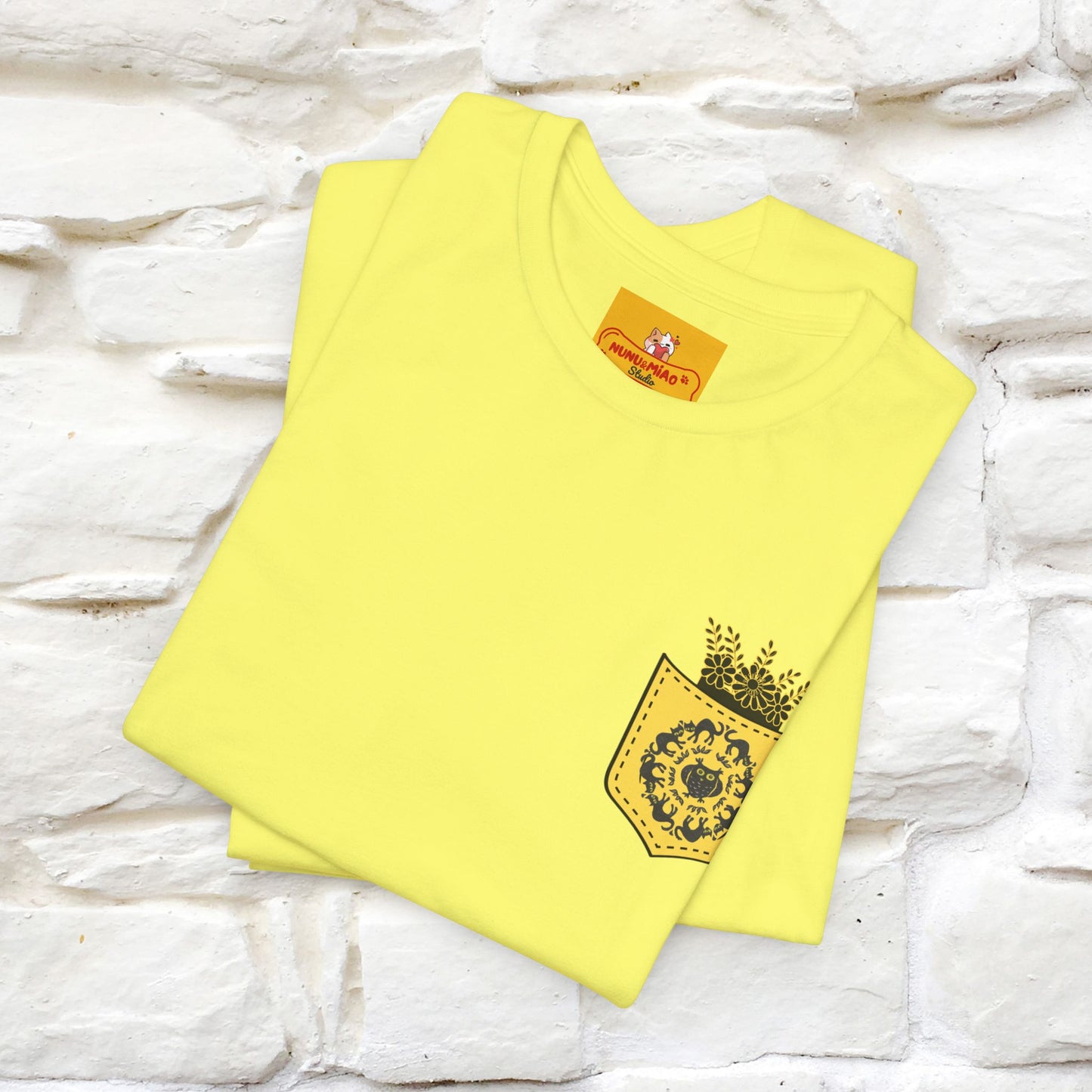 ''Black Cat Circle'' Cat T-Shirt Front and Back Design | Nunu&Miao Studio