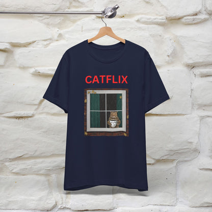 "Catflix" Cat T-shirt for Men & Women| 100% Cotton 🐾