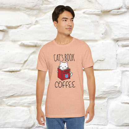 "Cat's Book Coffee" Cat T-Shirt for Men & Women | 100% Cotton* | Cozy Vibes for Book & Cat Lovers