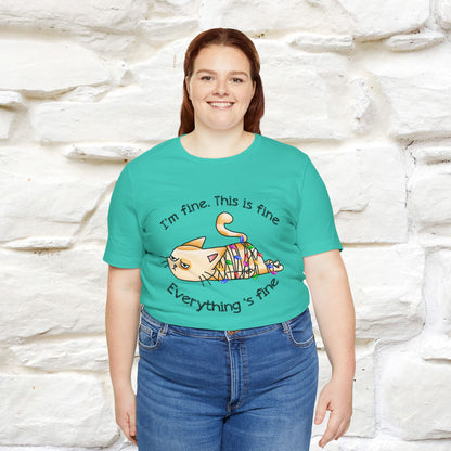 "This Is Fine" |Funny Cat T-Shirt | Nunu&Miao Studio