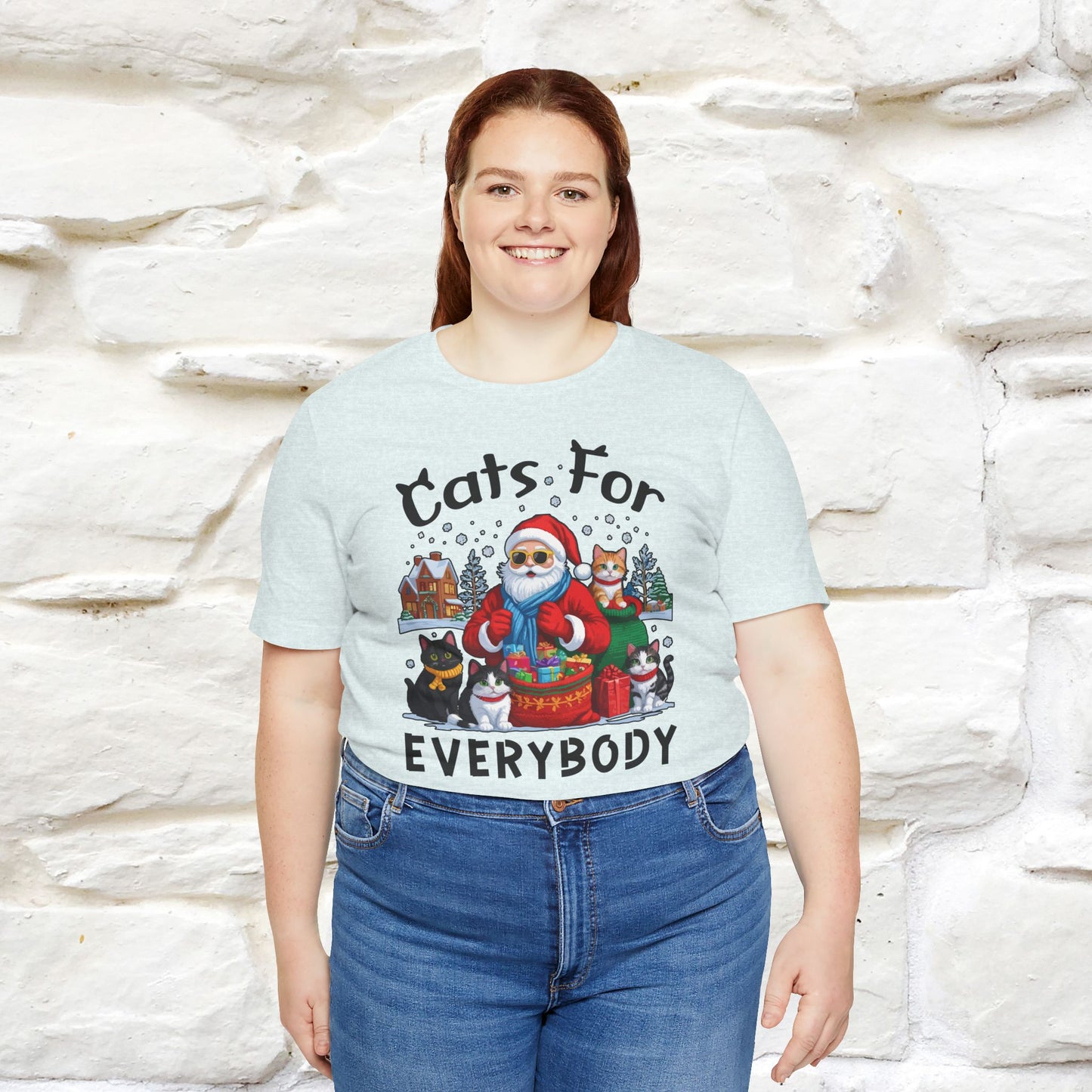 Cats For Everybody T-Shirt | Festive Cat Christmas Shirt for Men & Women | 100% Cotton