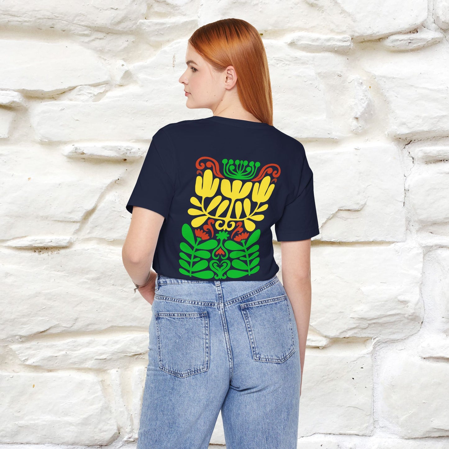 ''Floral Abstract'' Cat T-Shirt Front and Back Design | Nunu&Miao Studio