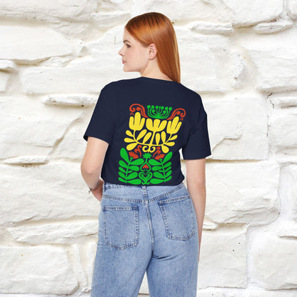 ''Floral Abstract'' Cat T-Shirt Front and Back Design | Nunu&Miao Studio