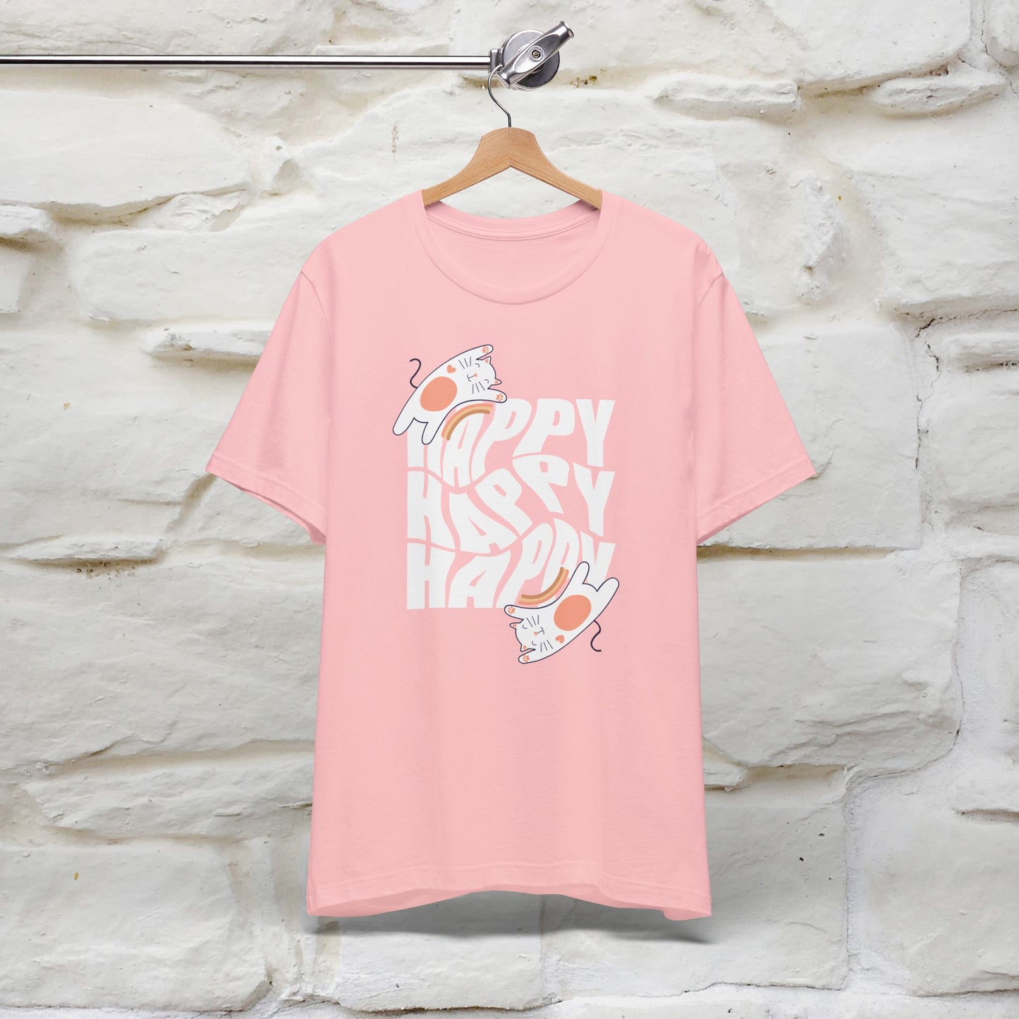 Happy Cat T-Shirt for Men & Women | 100% Cotton* Cute Cat Lover Tee