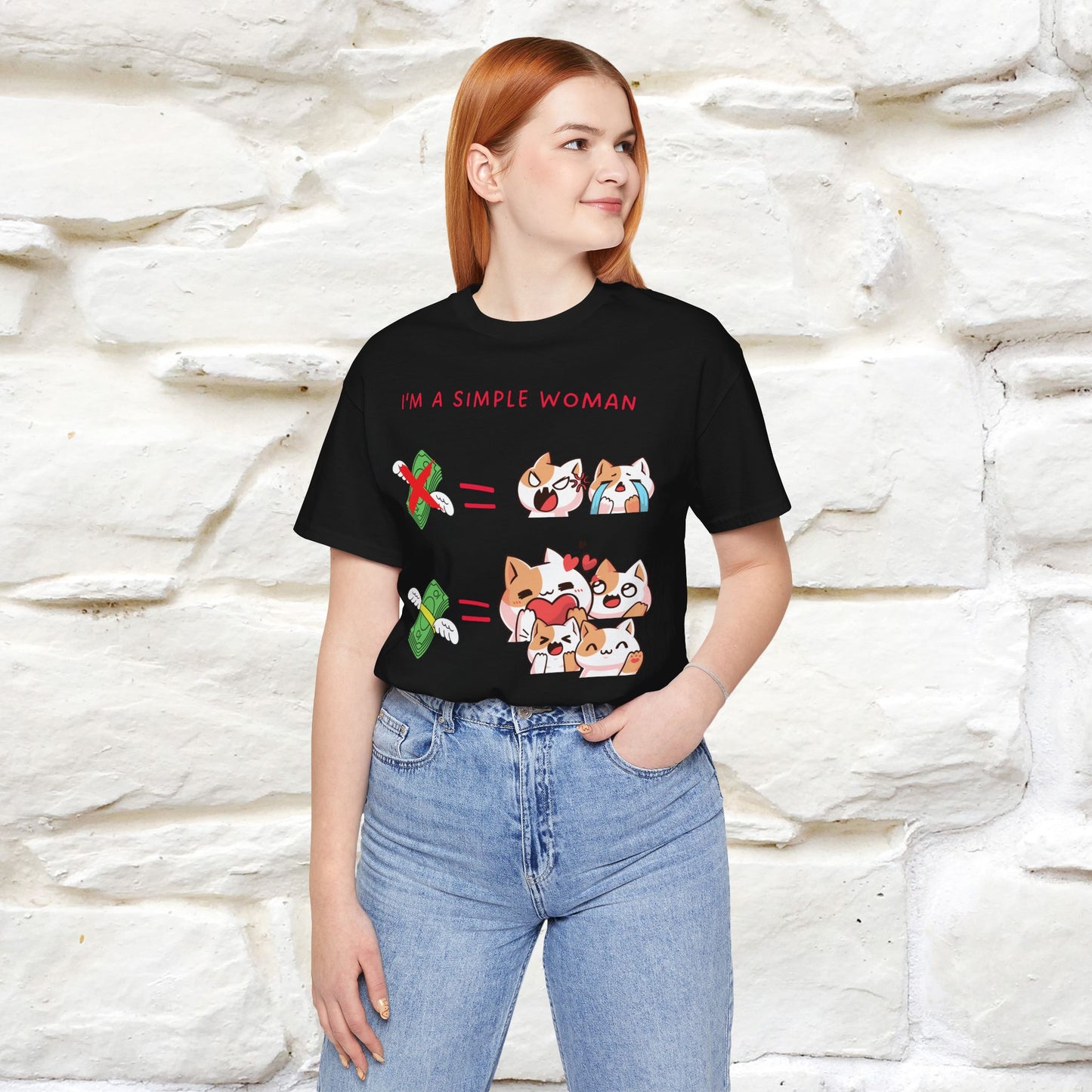 "I'm A Simple Woman" Funny Cat T-shirt for Women | 100% Cotton* 🐾