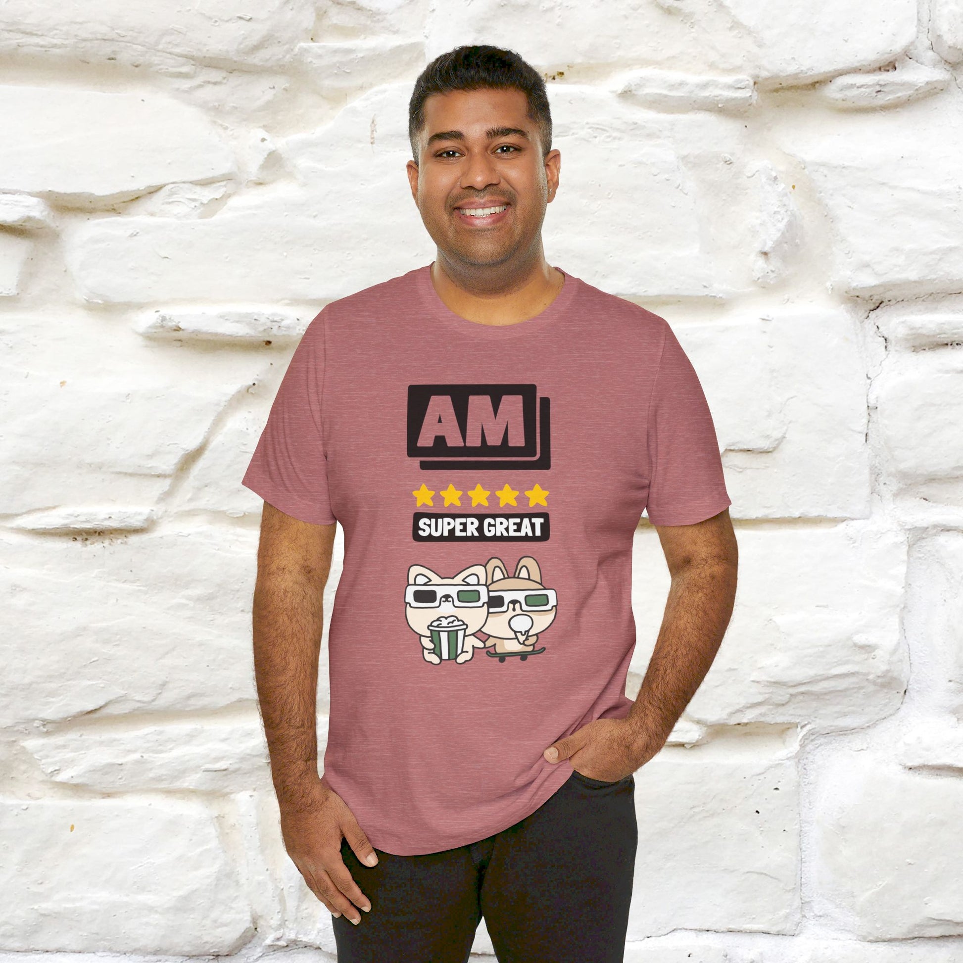 '' I Am Super Great'' T-shirt for Man 100% Cotton* - Nunu&Miao Studio