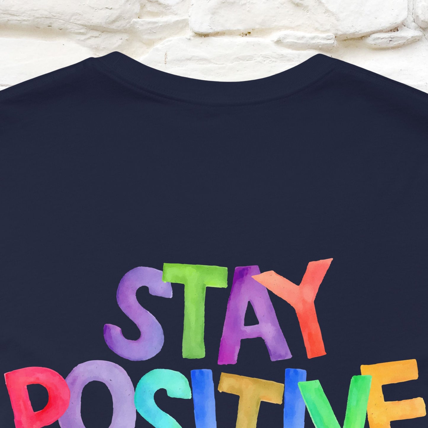 "Stay Positive'' Cat T-Shirt | Front & Back Design | Nunu&Miao Studio