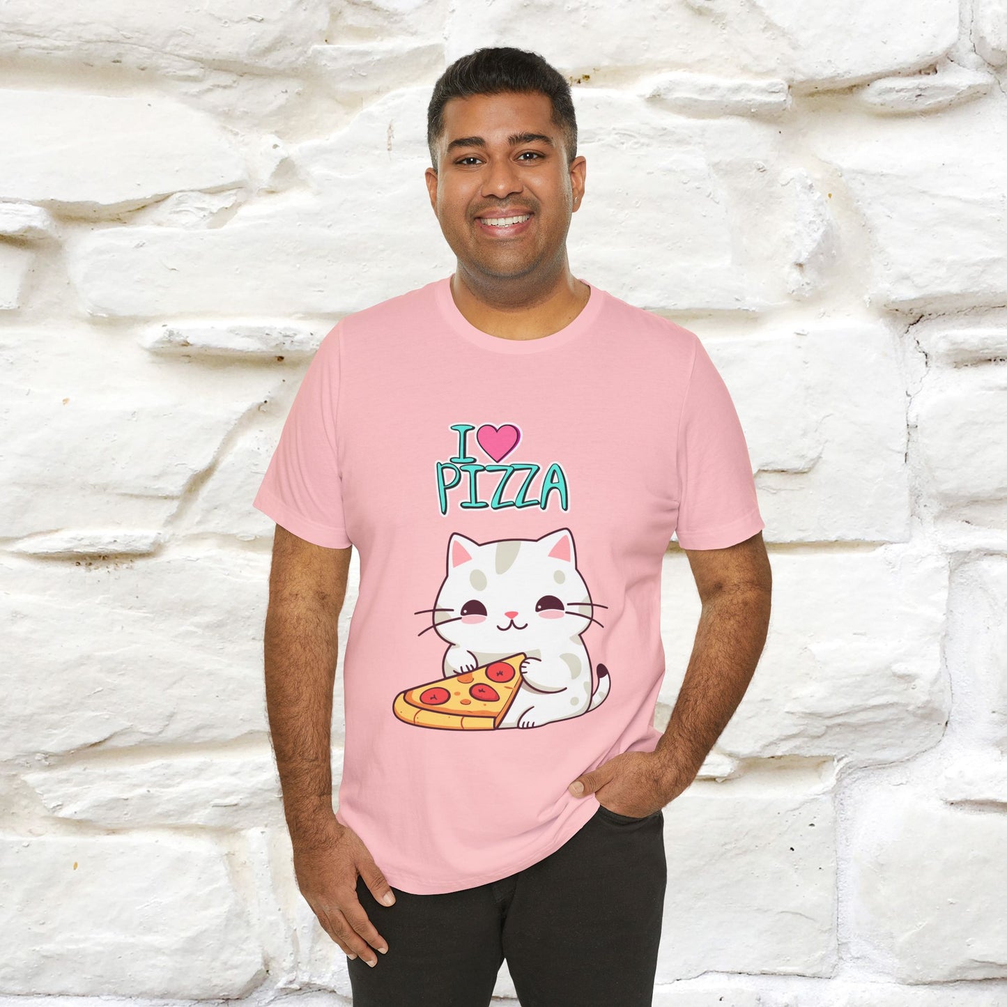 "I Love Pizza" Cat T-shirt for Men & Women | 100% Cotton*