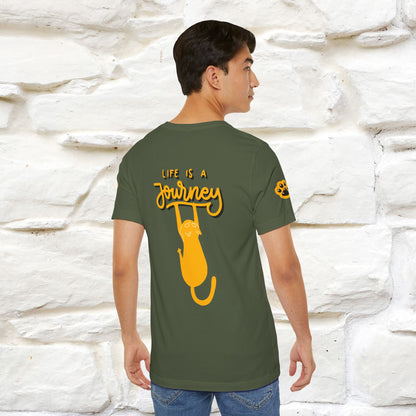 "Life Is A Journey'' Cat T-Shirt | Front & Back Design | Nunu&Miao Studio