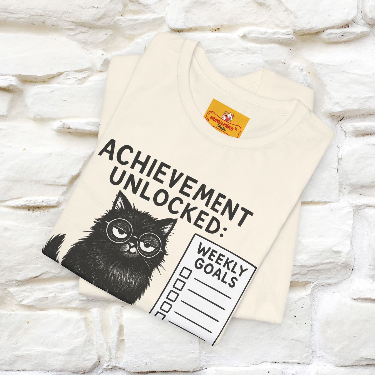 "Achievement Unlocked Bare Minimum." |Cat T-Shirt | Nunu&Miao Studio