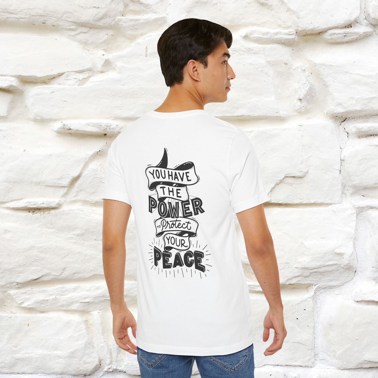 "You Have the Power to Protect Your Peace" Cat T-Shirt| Front & Back Design | Nunu&Miao Studio