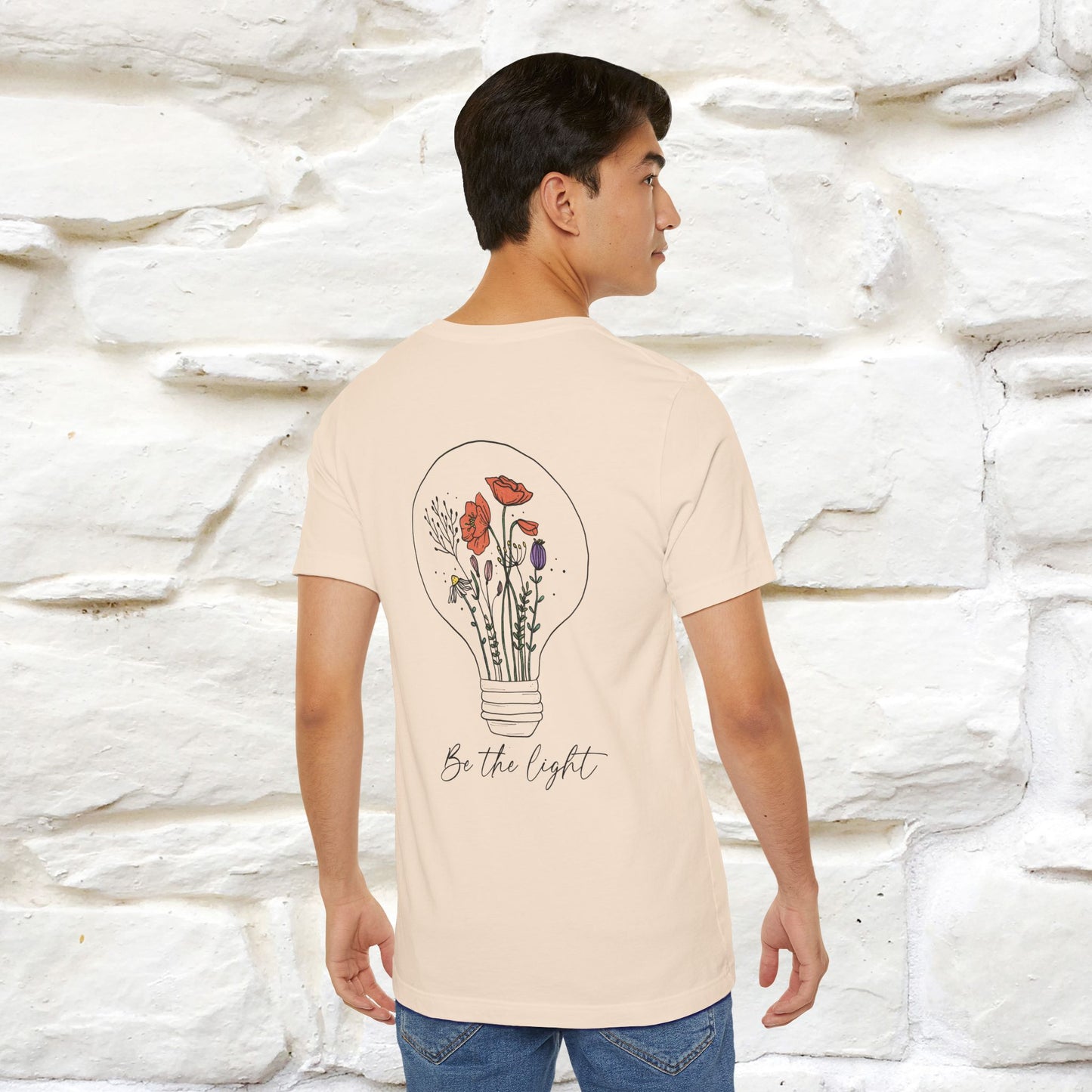 "Be The Light" Cat T-Shirt | Front & Back Design | Nunu&Miao Studio - Nunu&Miao Studio