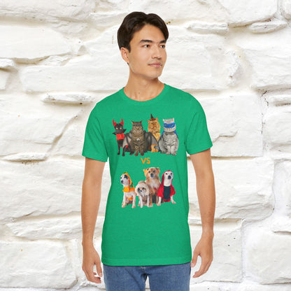 ''Cat Vs Dogs''  Cat and Dog T-shirt for Men and Women 100% Cotton*