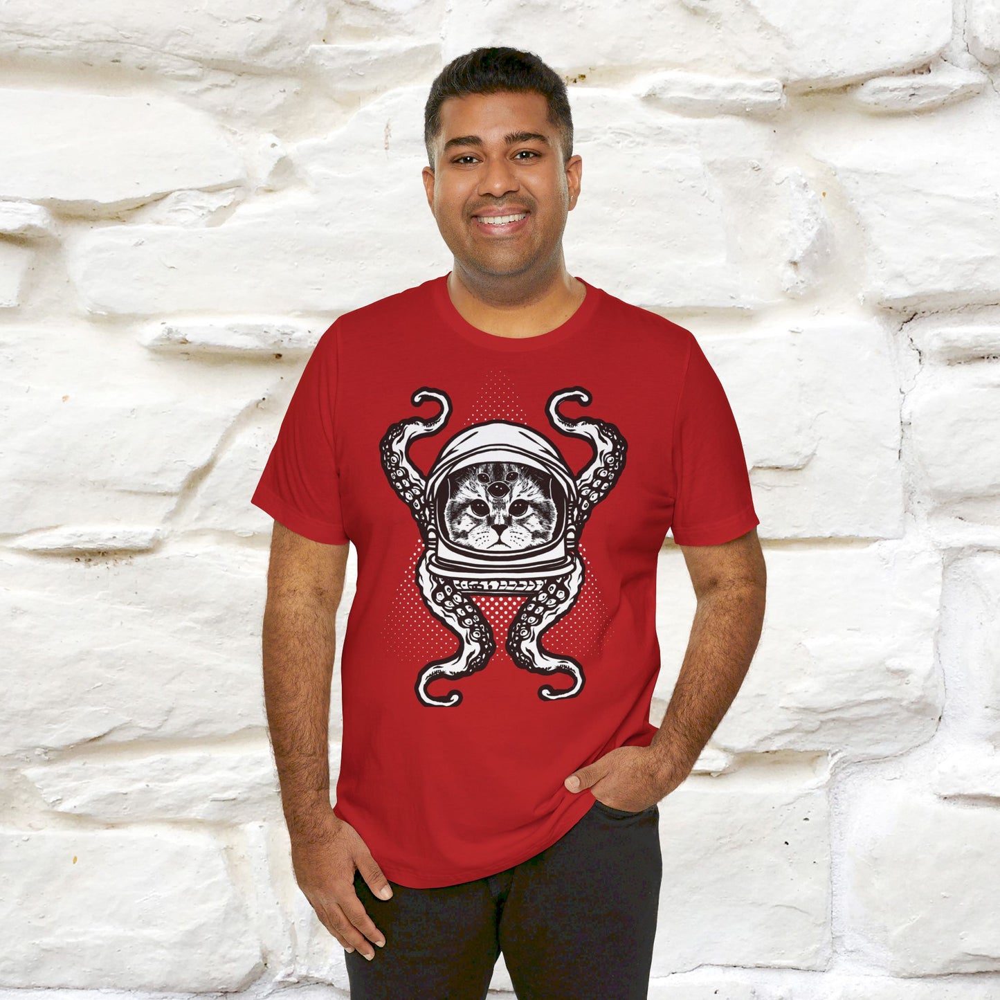 ''OctoCat Fusion''  Cat T-shirt for Man 100% Cotton. - Nunu&Miao Studio