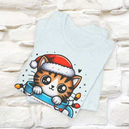 Meowy Catmas T-Shirt | Festive Cat Christmas Shirt for Men & Women | 100% Cotton