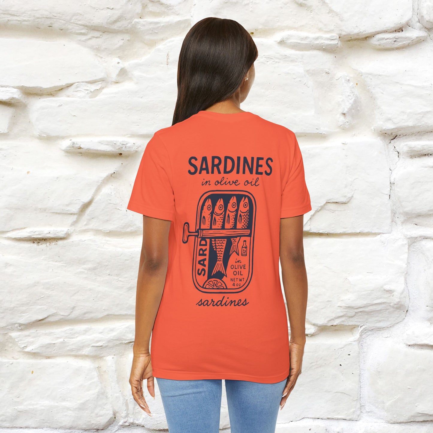 "Sardines In Olive Oil" Cute T-shirt | Front & Back Design|Nunu&Miao Studio