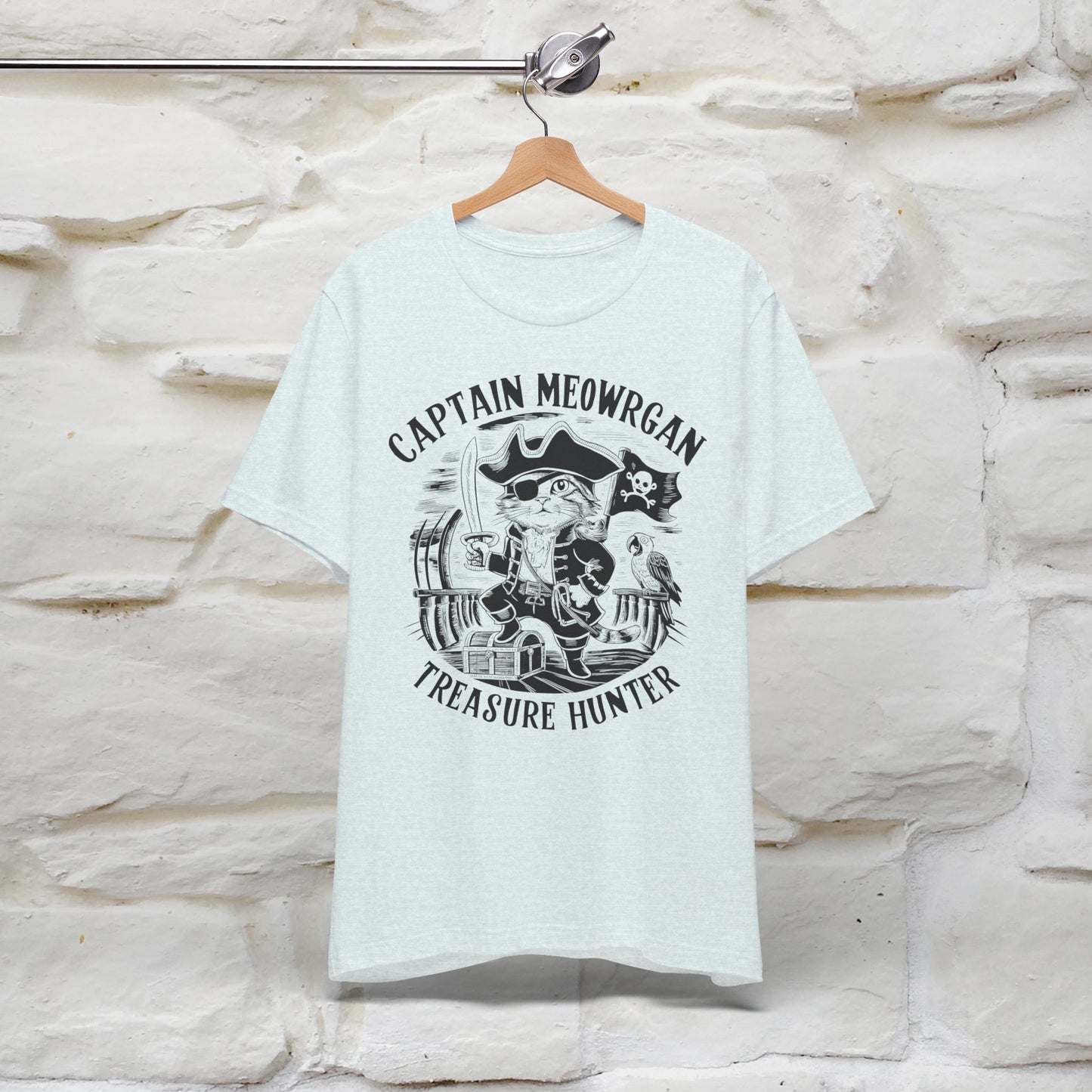 Captain Meowrgan Treasure Hunter T-Shirt | Adventure Cat Tee for Men & Women | 100% Cotton*