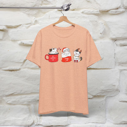 Sweet Cute Christmas Cat T-Shirt | Adorable Holiday Cat Shirt for Men & Women | 100% Cotton*