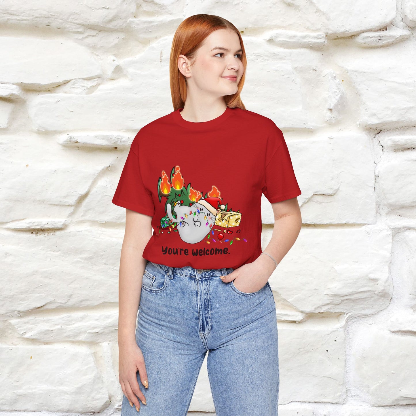 You're Welcome | Sarcastic Cat Christmas Shirt for Men & Women | 100% Cotton*