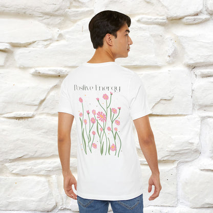 "Positive Energy'' Cat T-Shirt Front and Back Design | Nunu&Miao Studio
